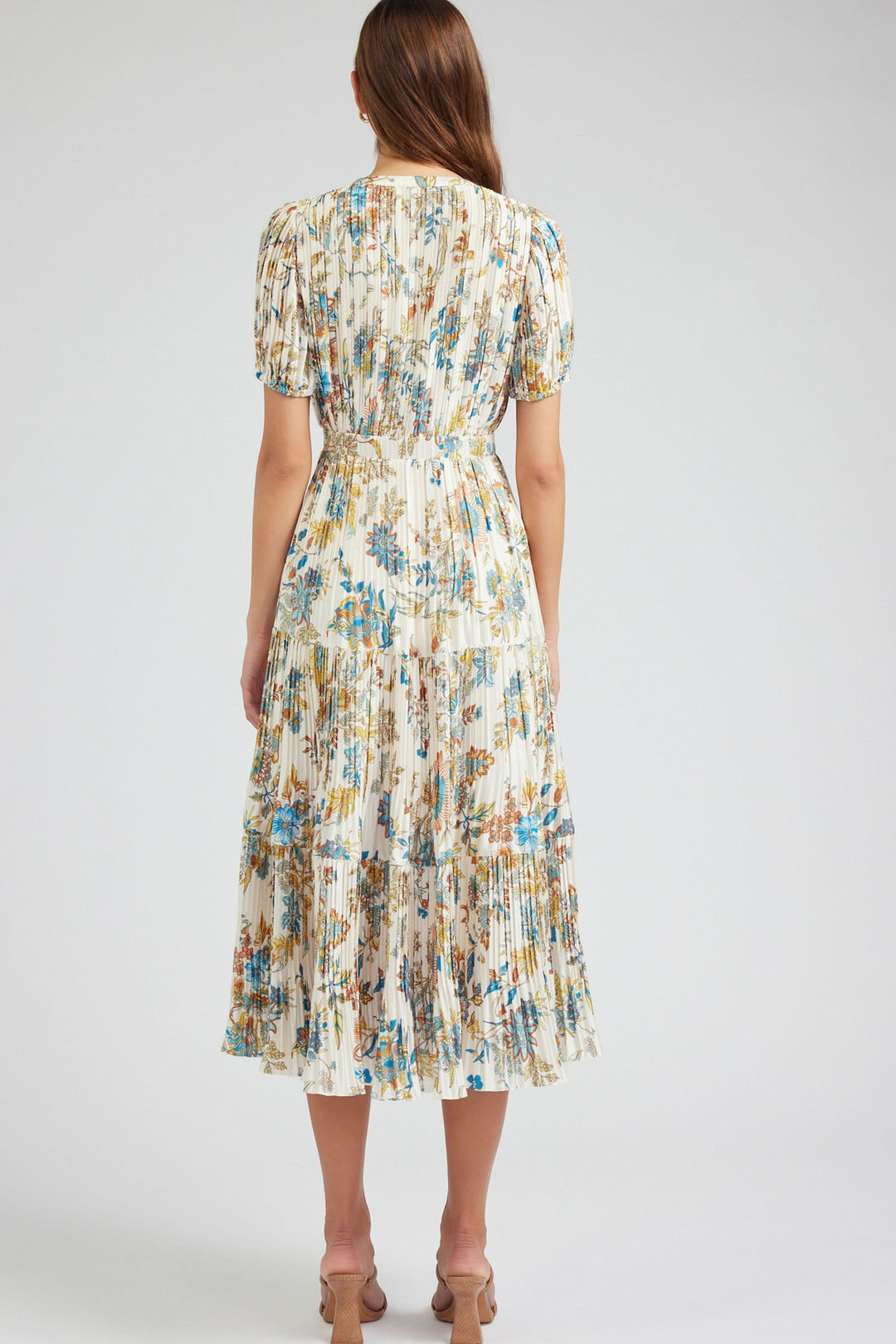 Botanical Print Pleat Dress