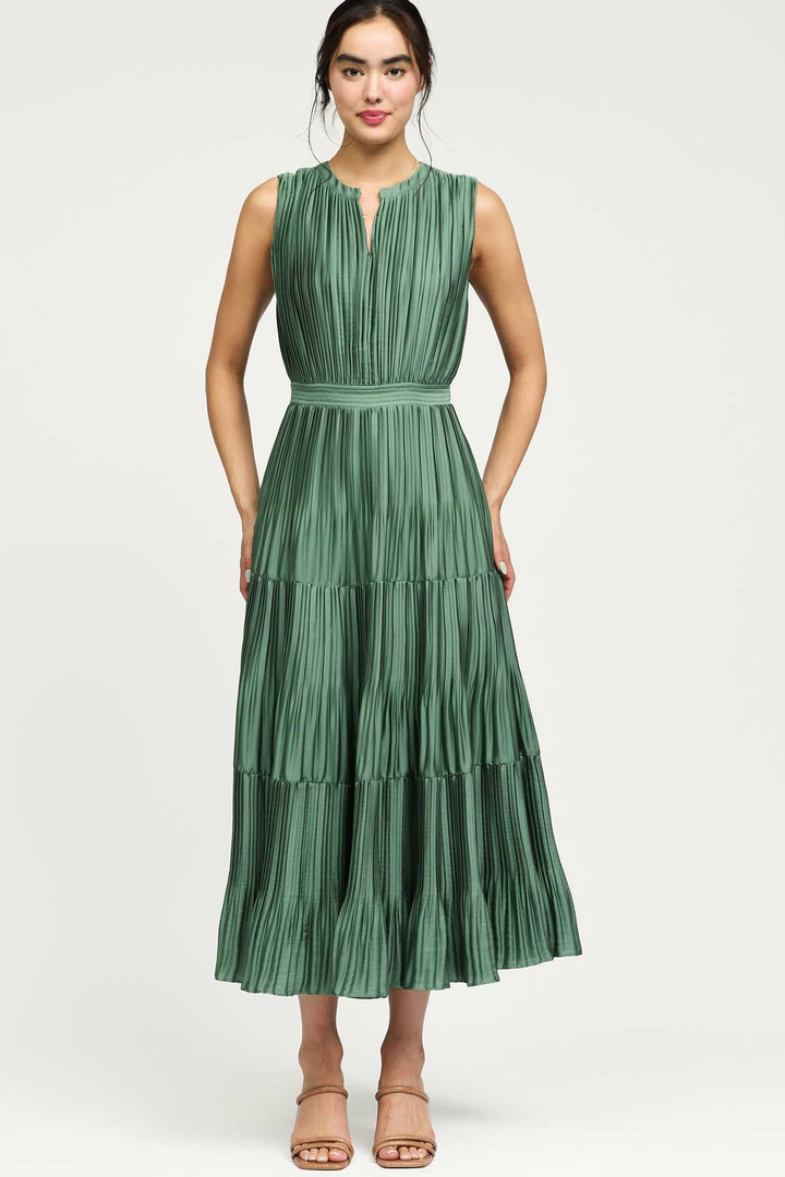 Sage Green Pleated Dress