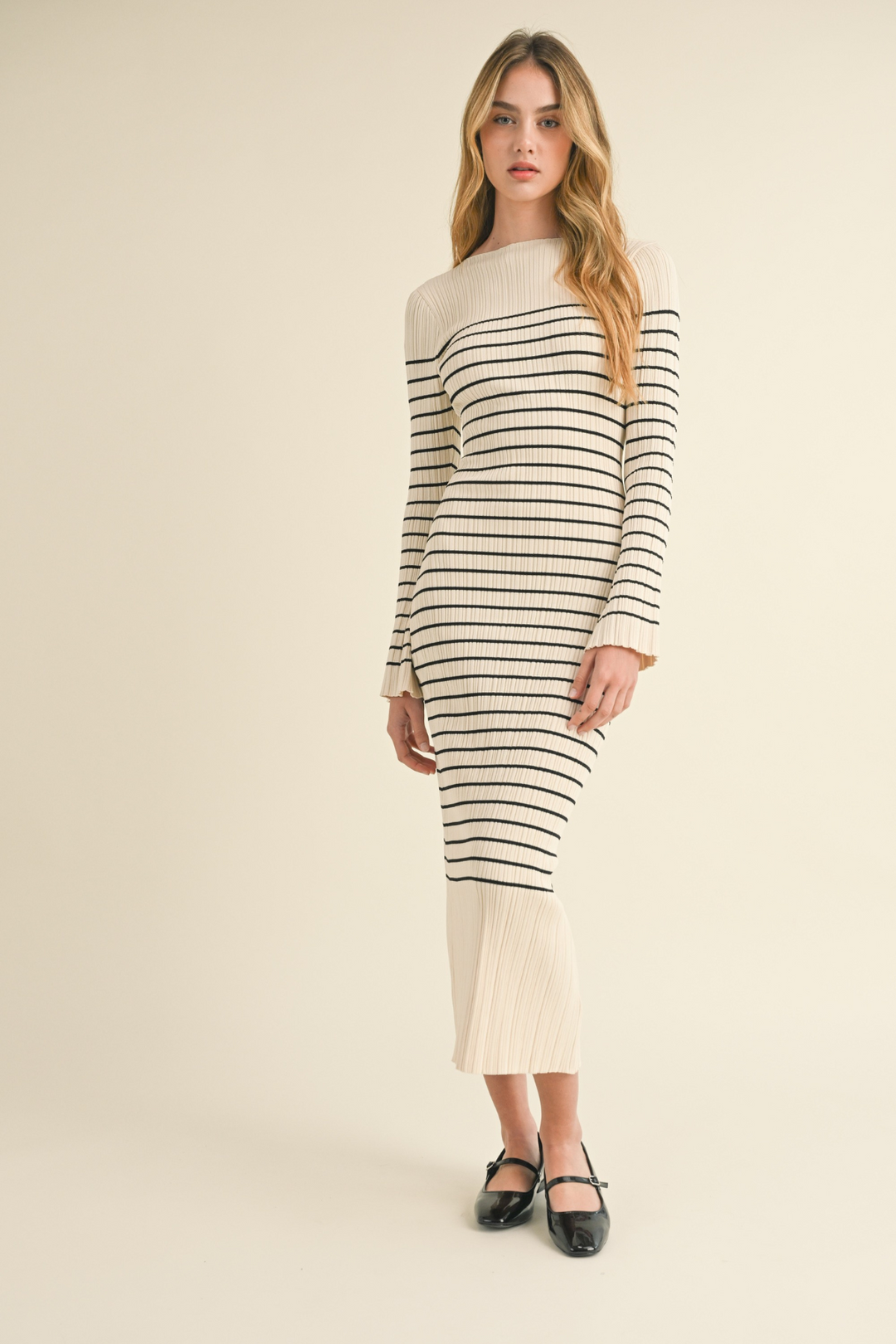 Tara Striped Ribbed Dress