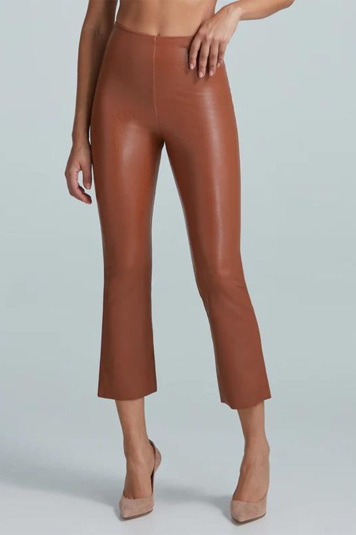 Commando | Faux Leather Cropped Flare- Cocoa