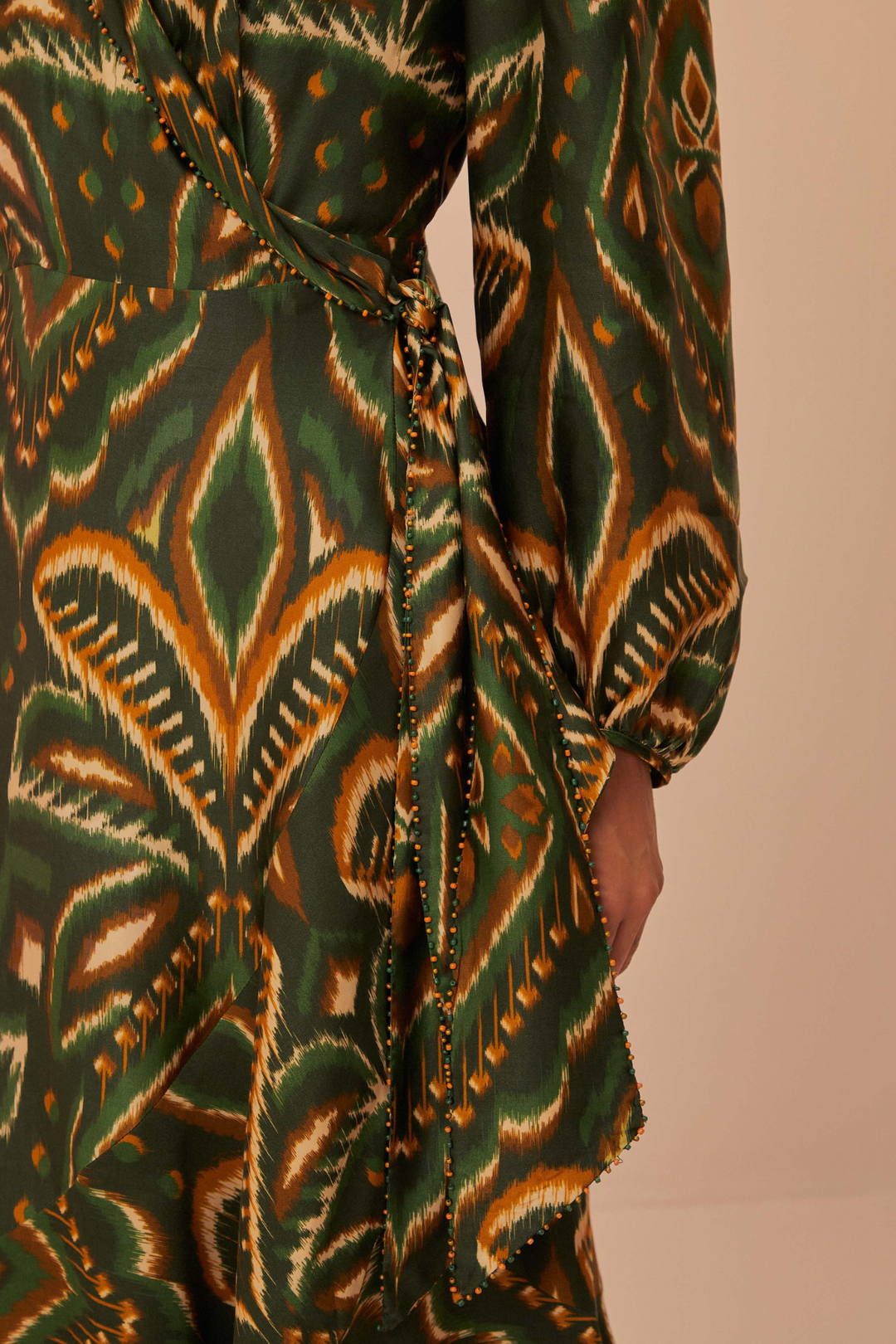 FARM RIO | PINEAPPLE IKAT GREEN MIDI DRESS