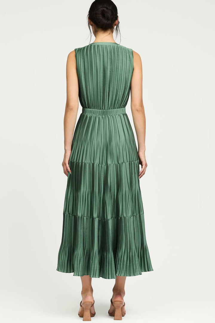 Sage Green Pleated Dress