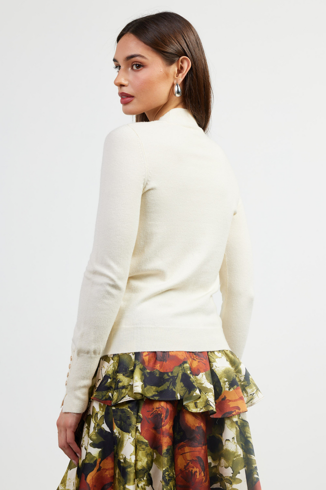 Heather Knit Mock Sweater