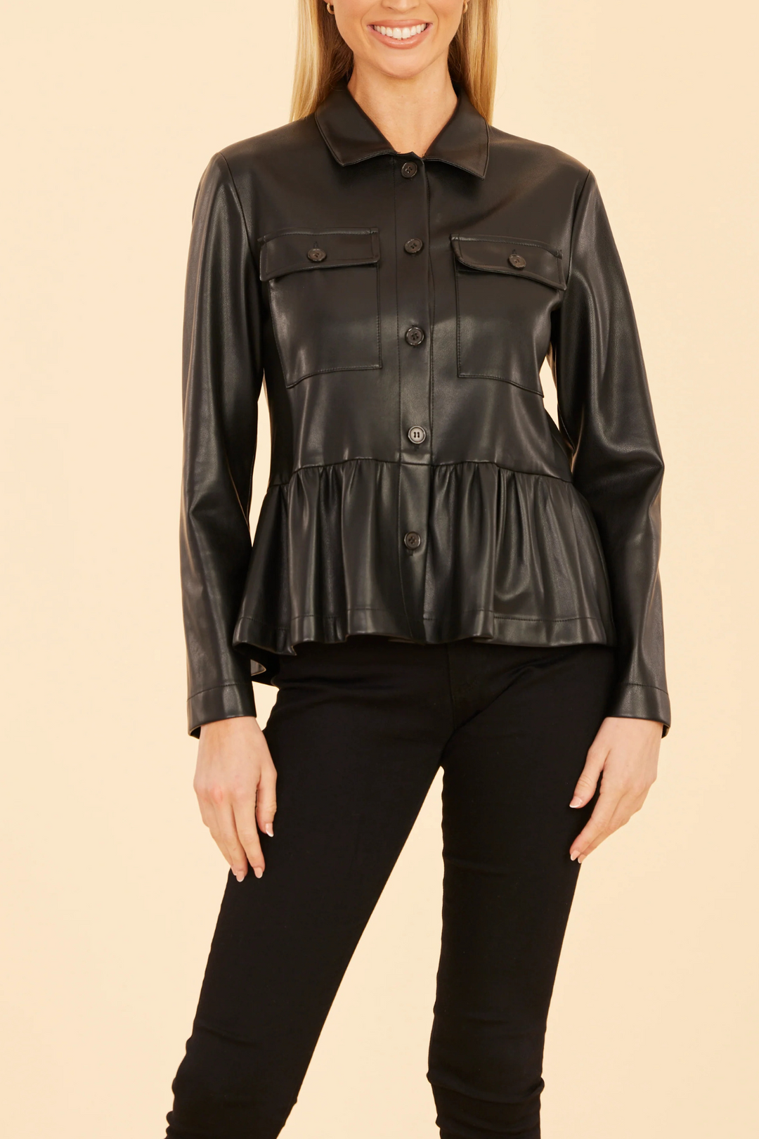 Stassy Peplum Shirt Jacket