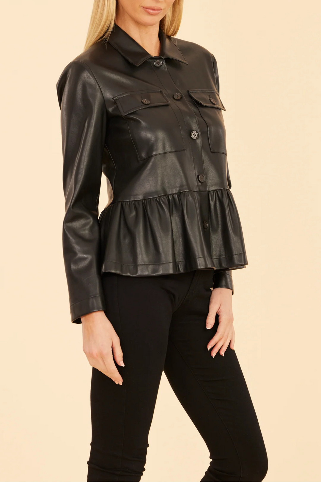 Stassy Peplum Shirt Jacket