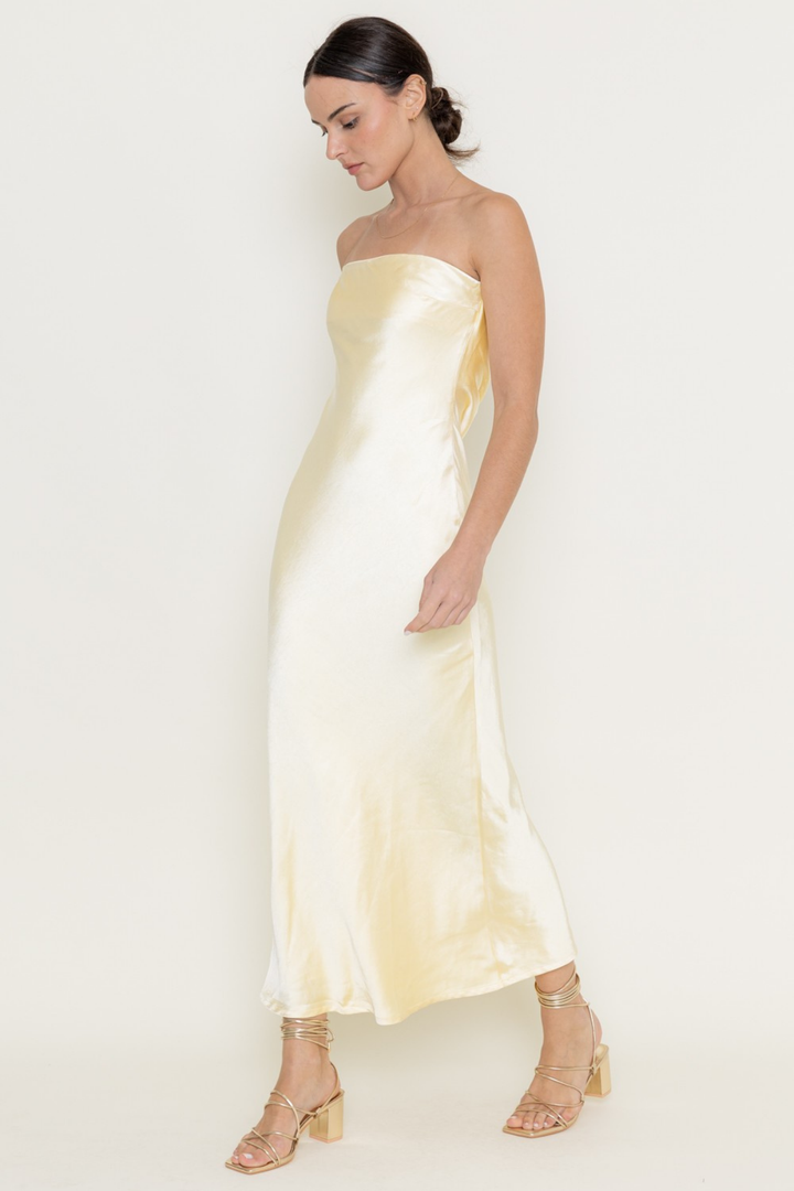 Lemon Maxi Slip Dress