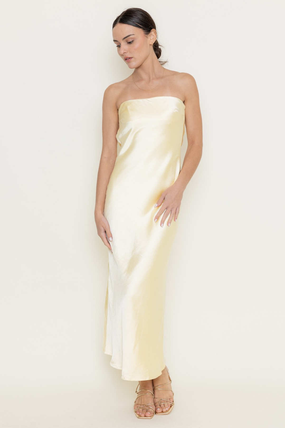 Lemon Maxi Slip Dress