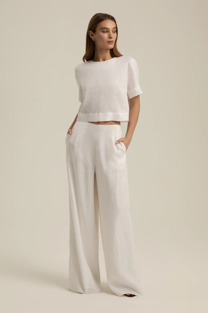 WIDE LEG LINEN PANT