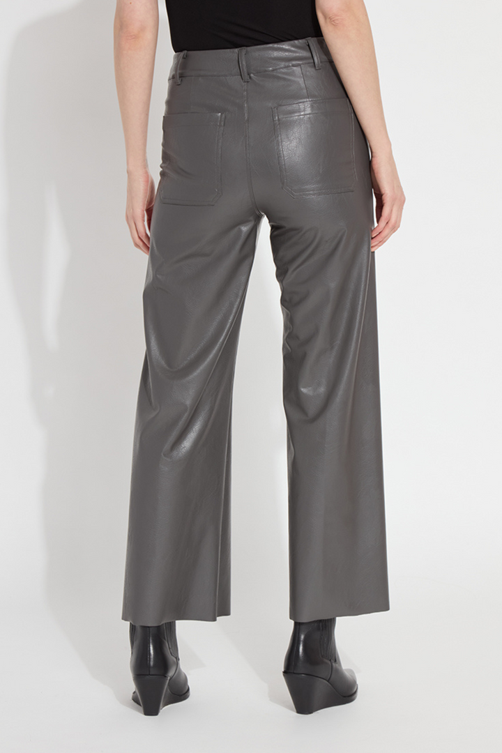 Vegan Leather Wide Leg- Ash