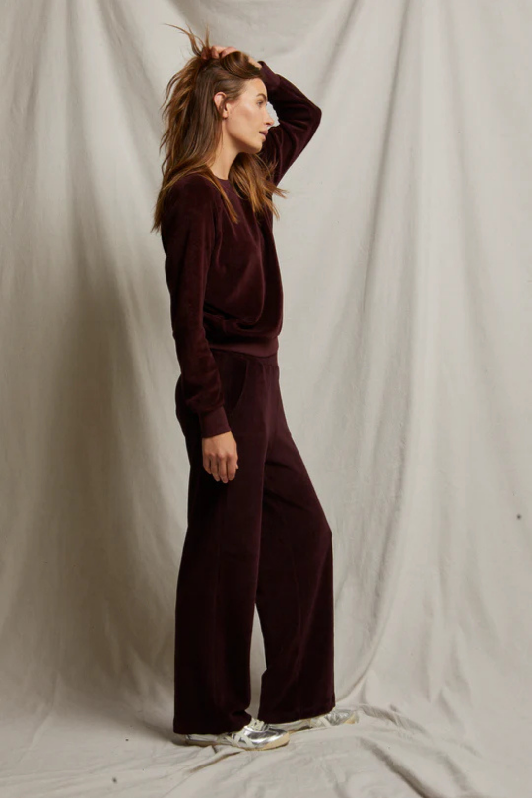 Holly Velour Pant- Blackberry