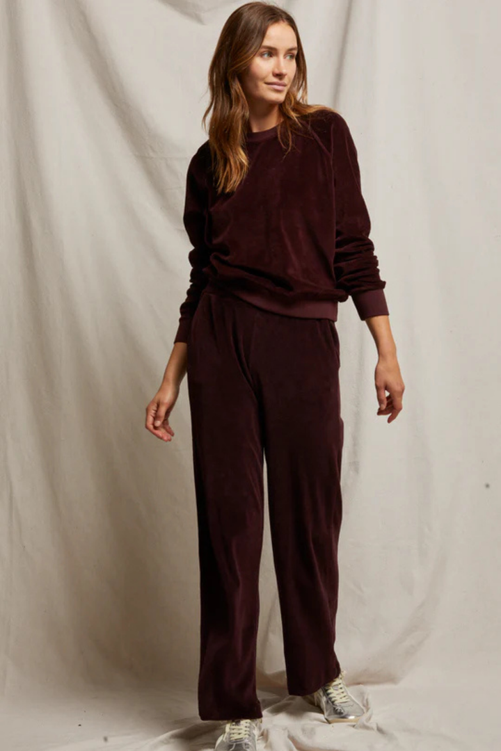 Holly Velour Pant- Blackberry