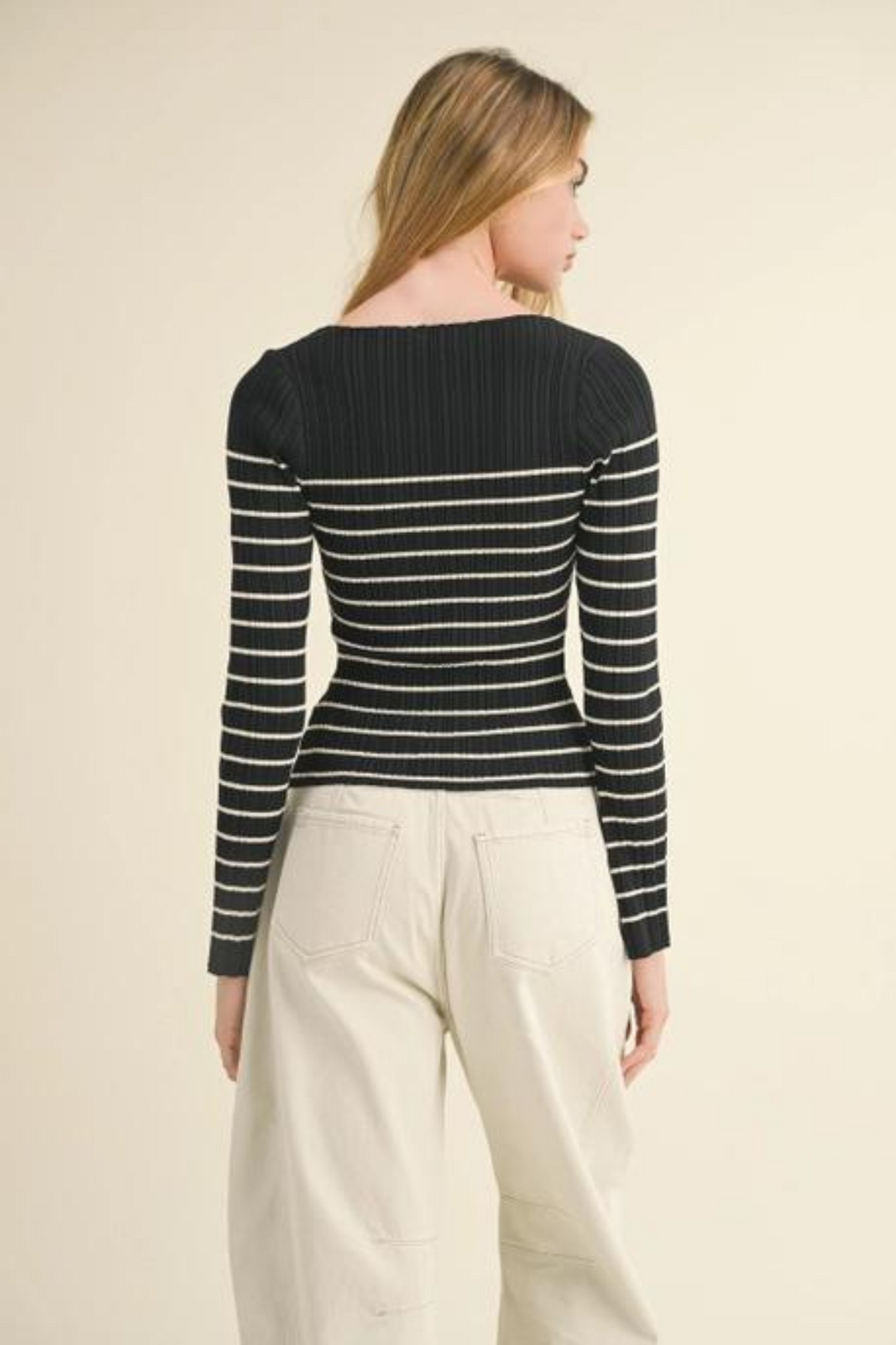 Erin Stripe Shirt- Black