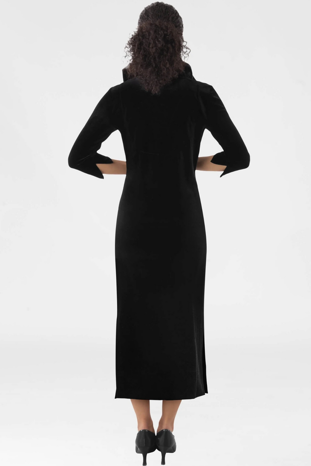 Gretchen Scott | Ruffleneck Dress Silk- Black