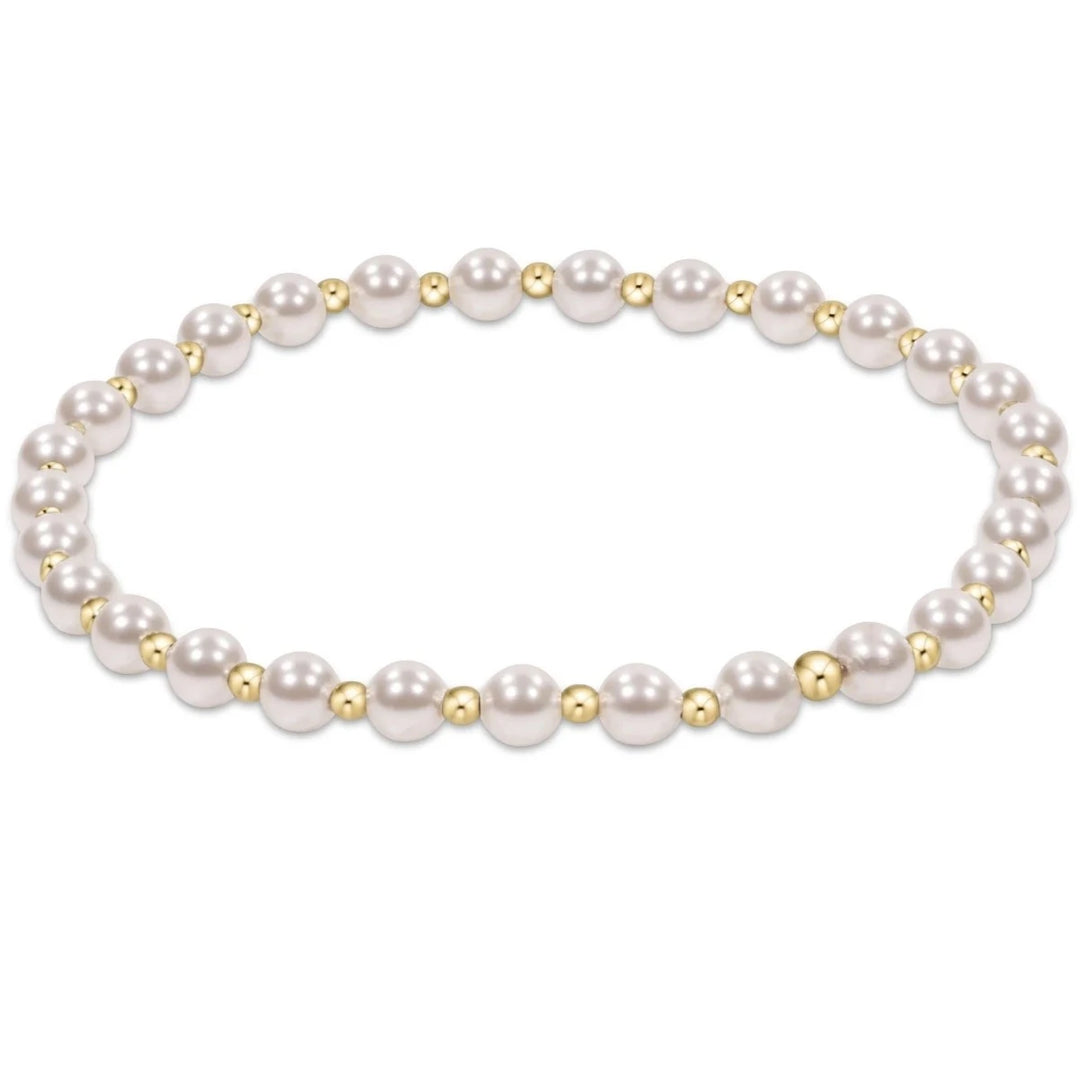 Classic Grateful 4mm Bracelet- Pearl