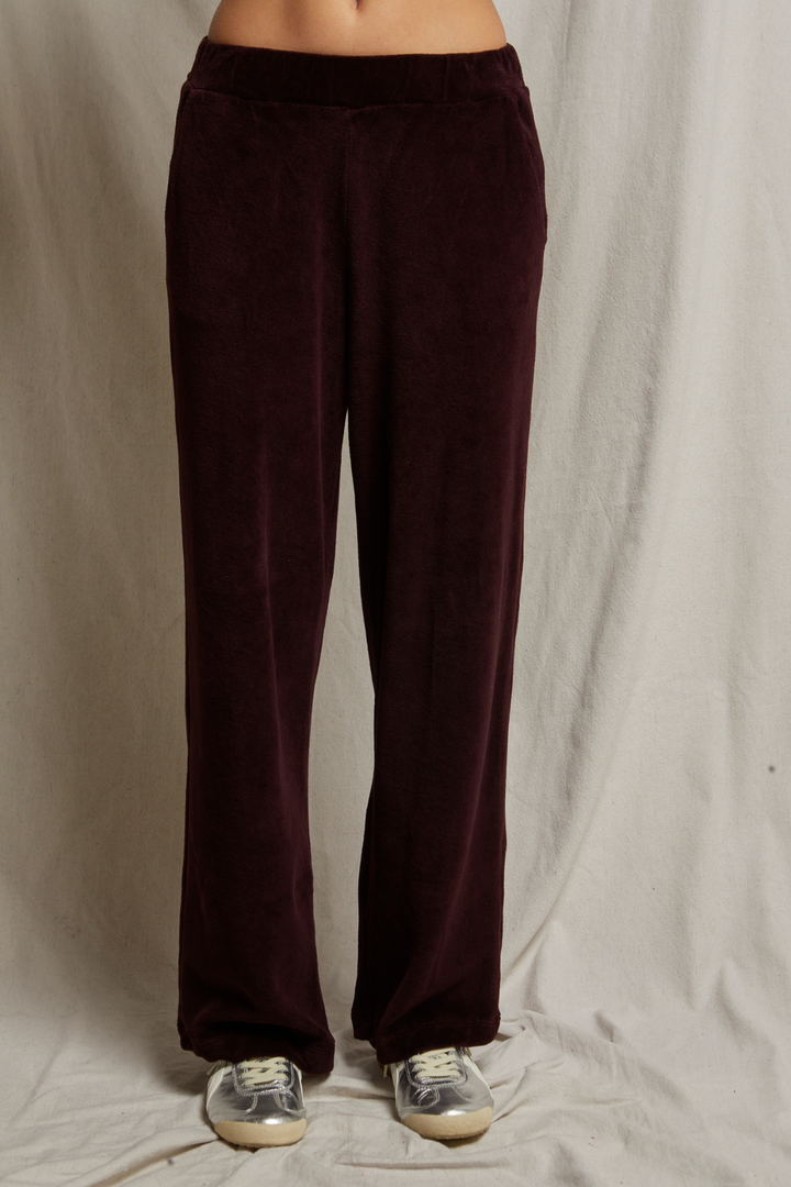 Holly Velour Pant- Blackberry