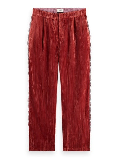 SCOTCH & SODA | Lace Trim Velvet Pant